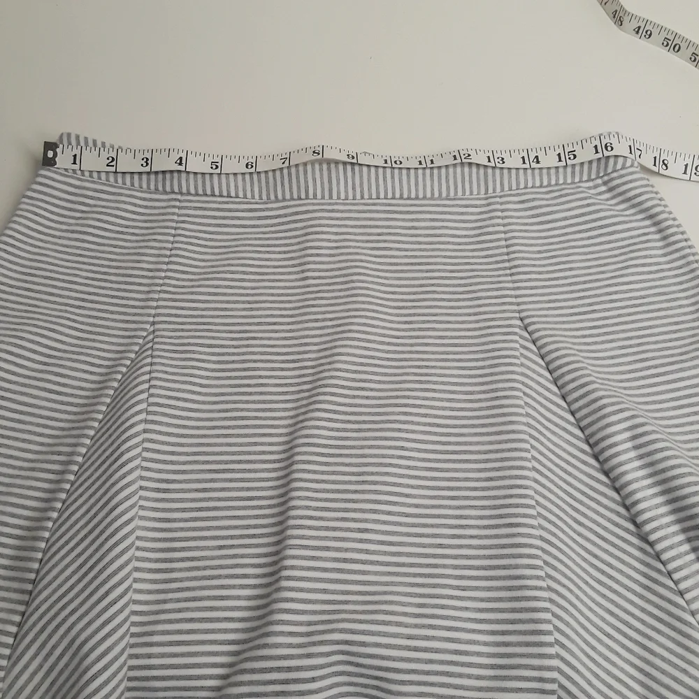 MICHAEL Michael Kors Large Skater White and Gray Striped Skirt